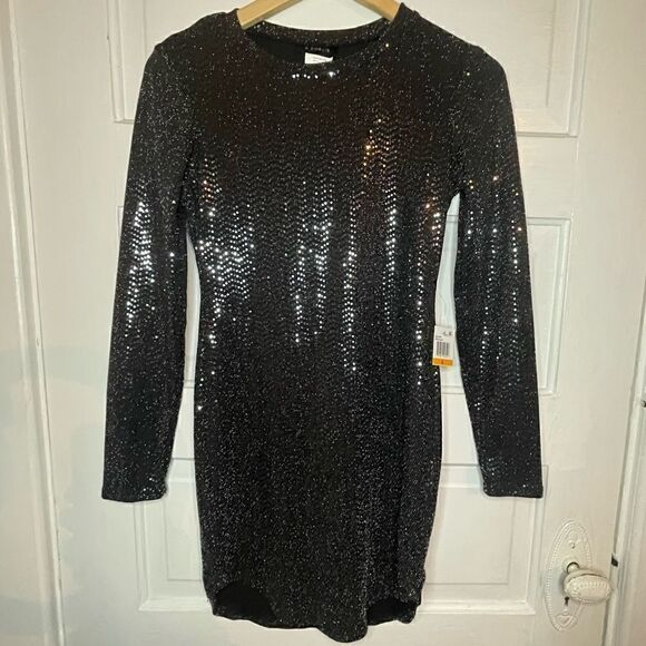 Juniors Disco Ball Dress in Gunmetal - Picture 4 of 14